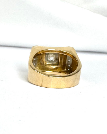 Anillo Tank Diamantes y Oro rosa 10,41g "Liliana"