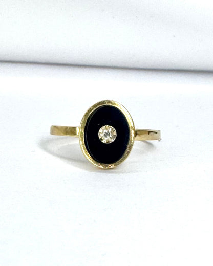 Anillo Art Déco Ónix y Diamante "Analucia"