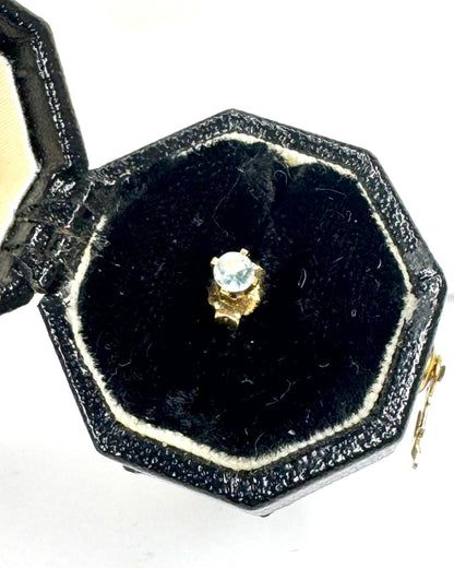 Mono Pendiente Púrpura Aguamarina y Oro Amarillo 18 quilates "Hélèna"