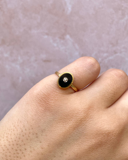 Anillo Art Déco Ónix y Diamante "Analucia"