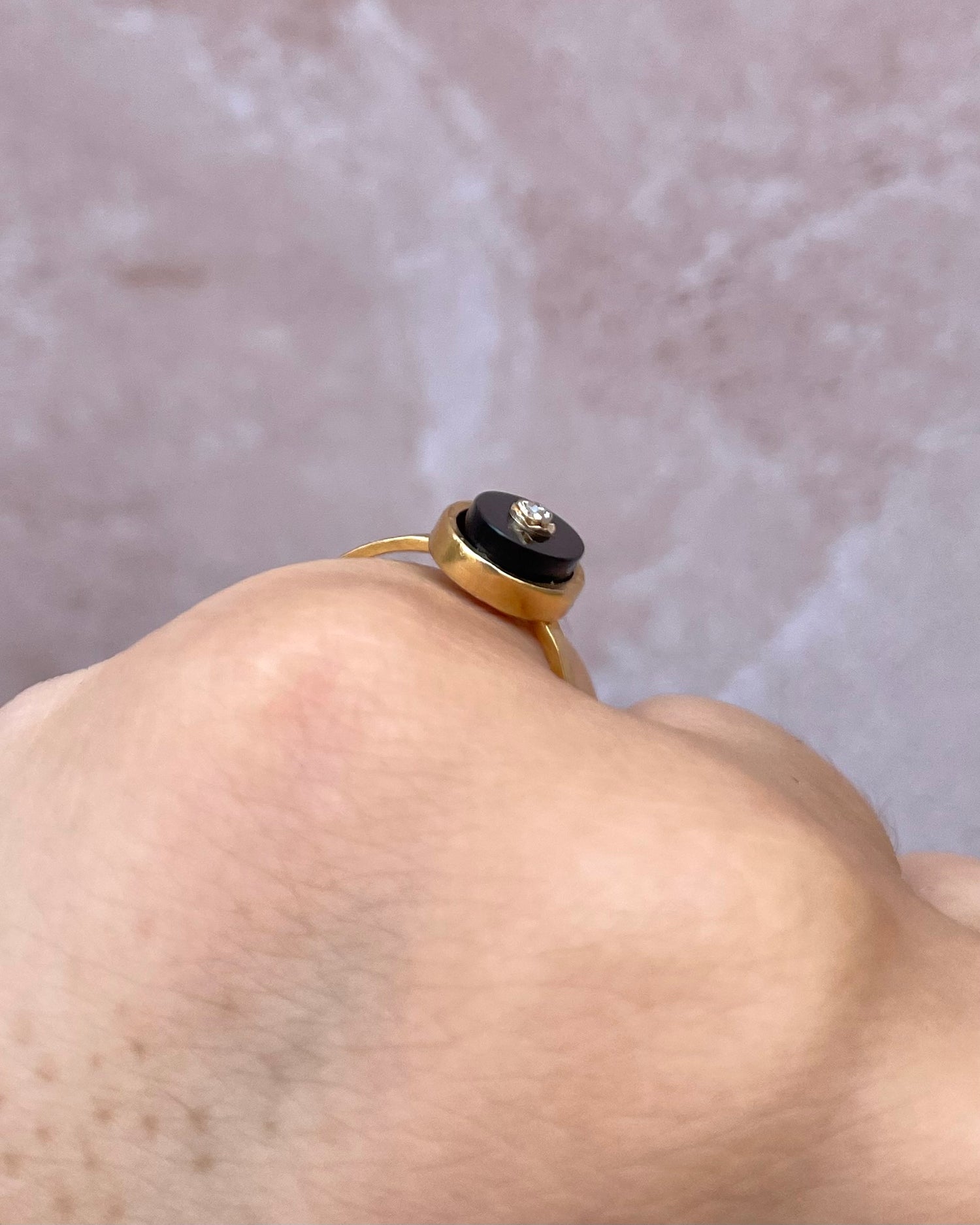 Anillo Art Déco Ónix y Diamante "Analucia"
