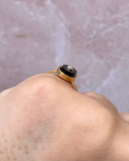 Anillo Art Déco Ónix y Diamante "Analucia"