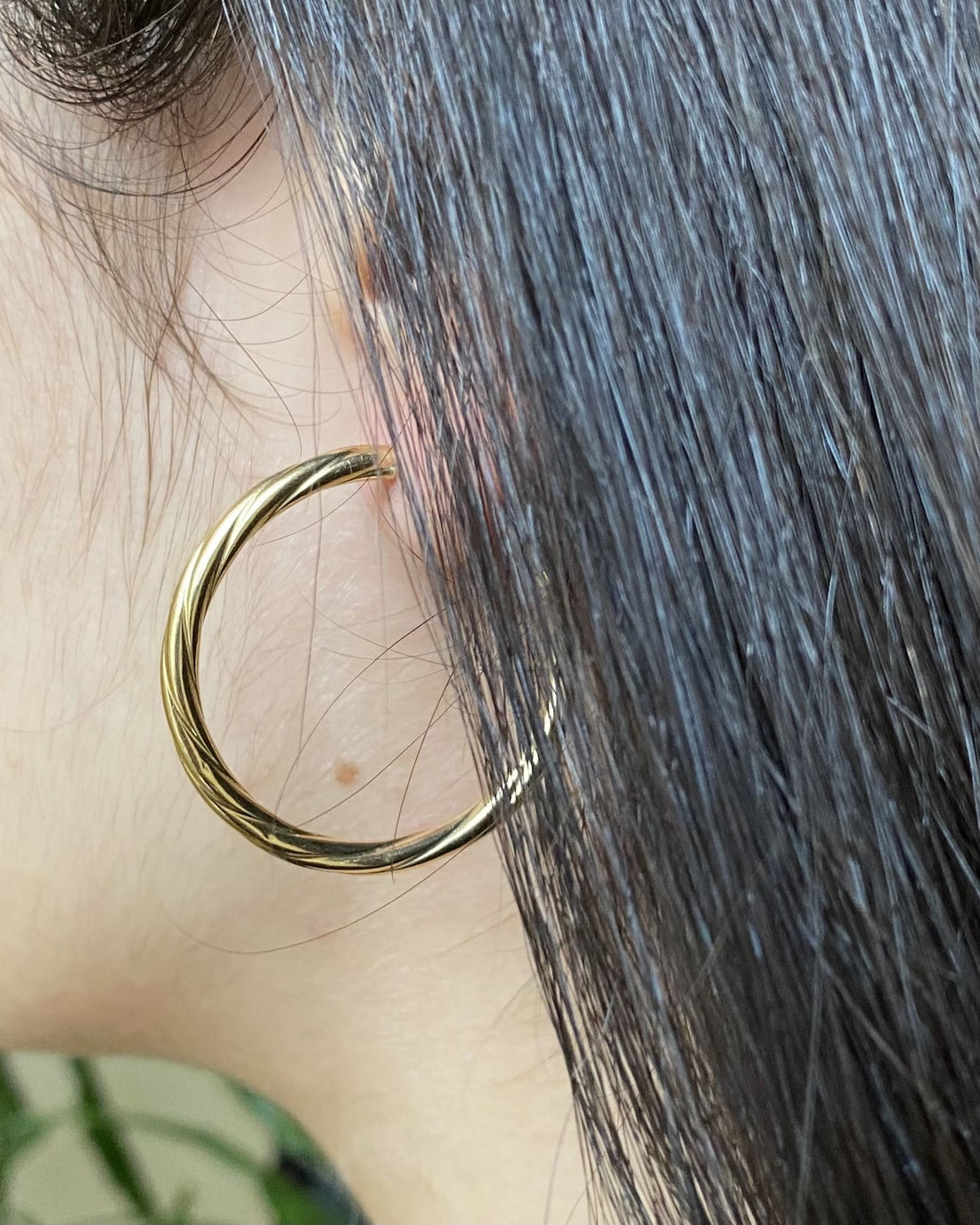 Pendientes de aro vintage de oro "Elliana"