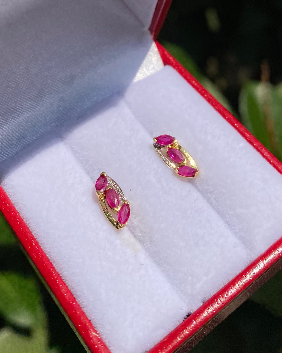 Boucles Trilogie Rubis 0.24 carat &quot;Aroha&quot;
