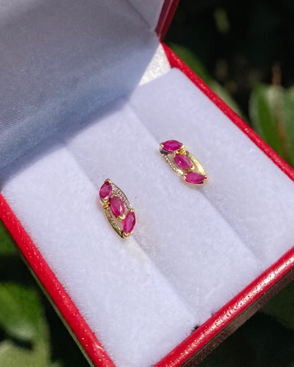 Boucles Trilogie Rubis 0.24 carat &quot;Aroha&quot;