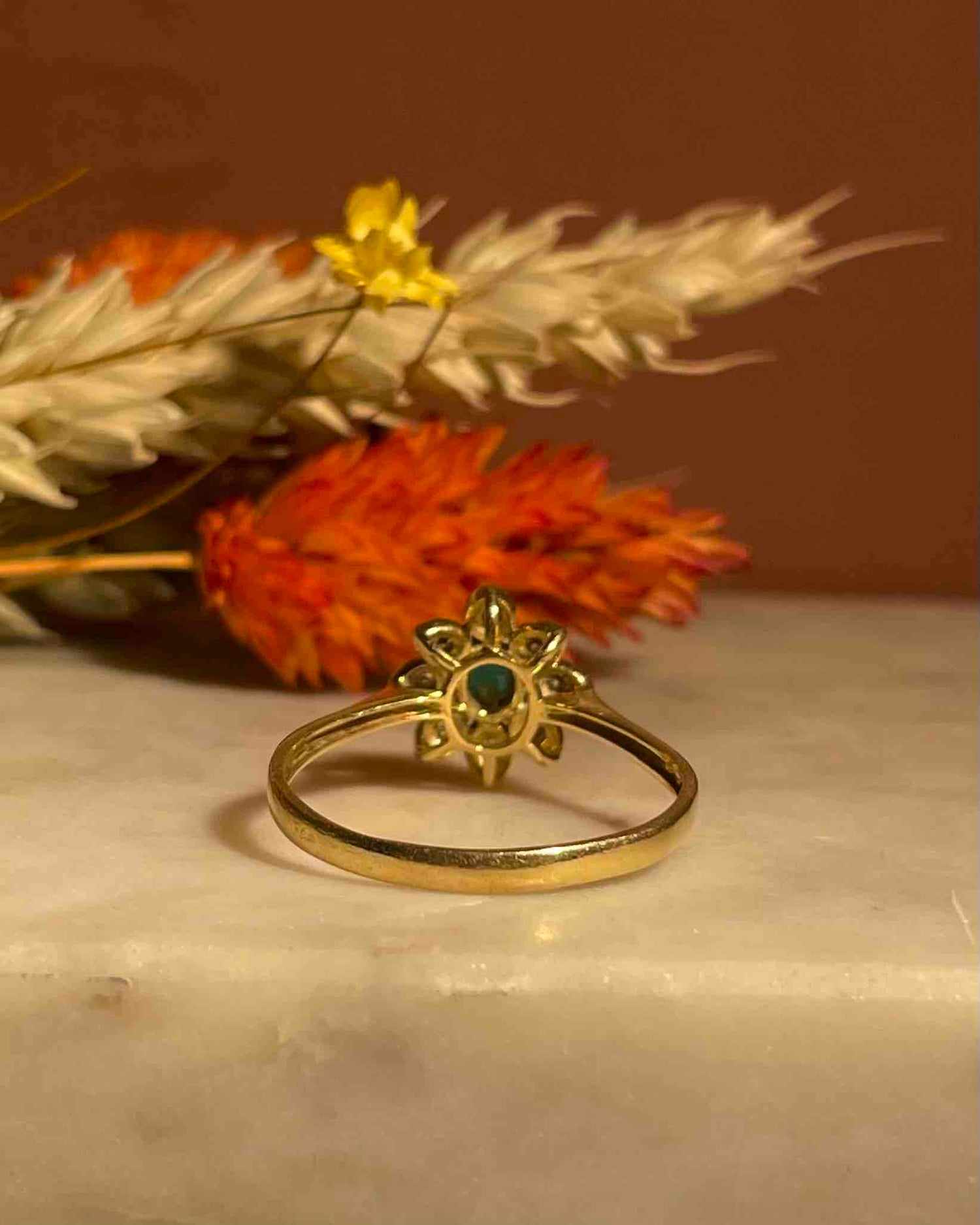 Bague Marguerite Emeraude &amp; Diamants &quot;Solange&quot;