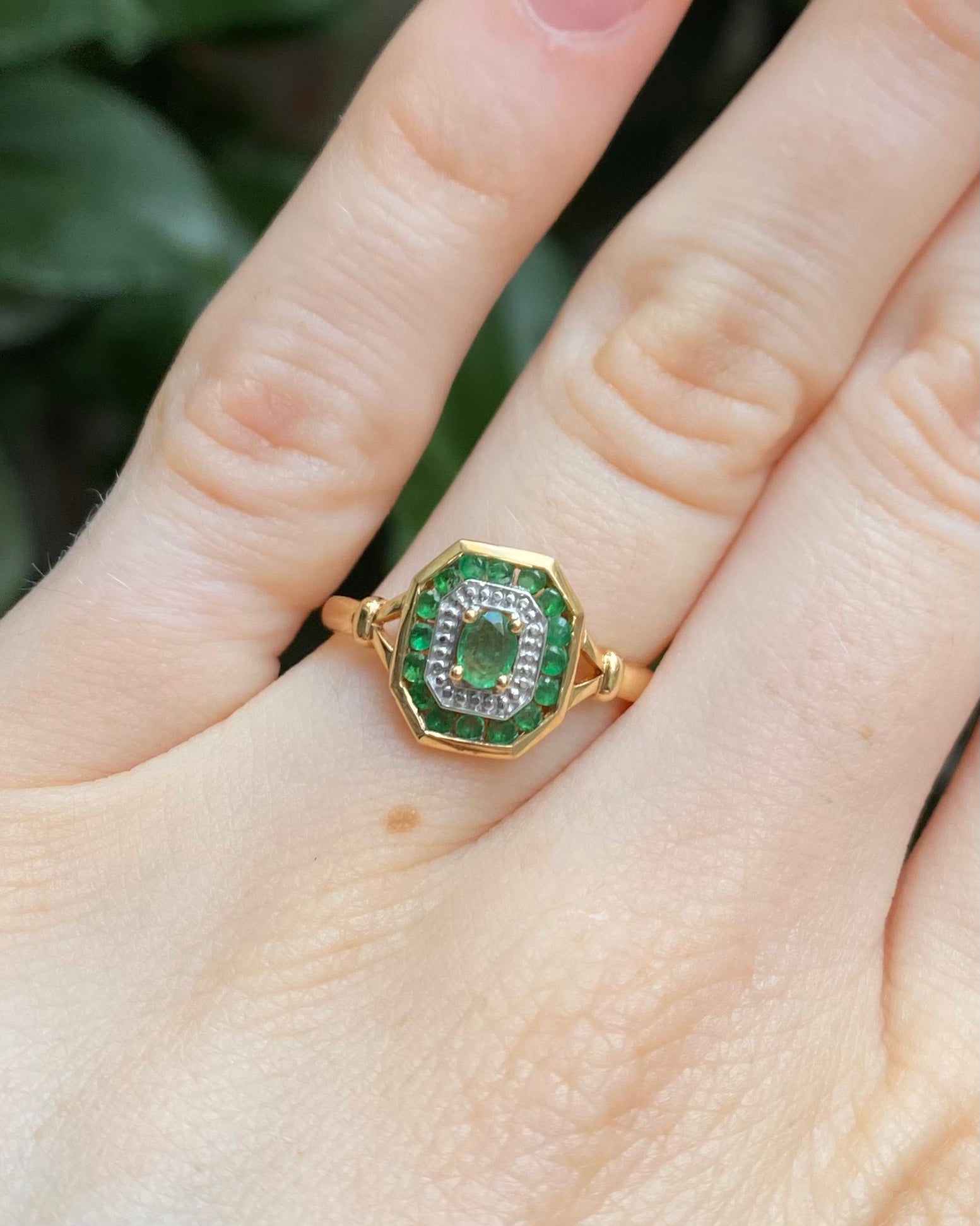 Bague Style Art-Déco Emeraudes 0.47 carats &amp; Diamants "Azilis"