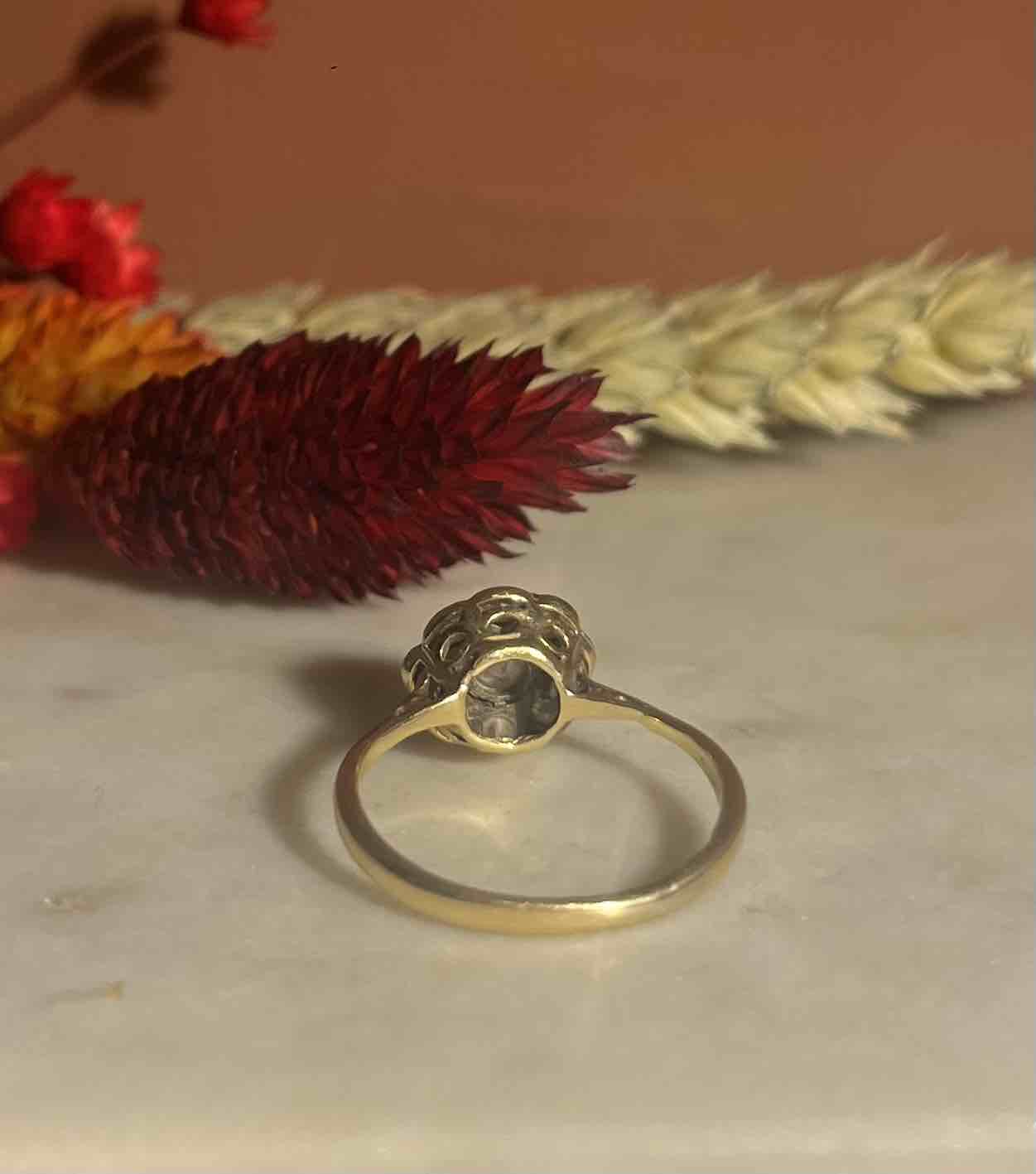 Bague fleur Art déco diamants "Mily"