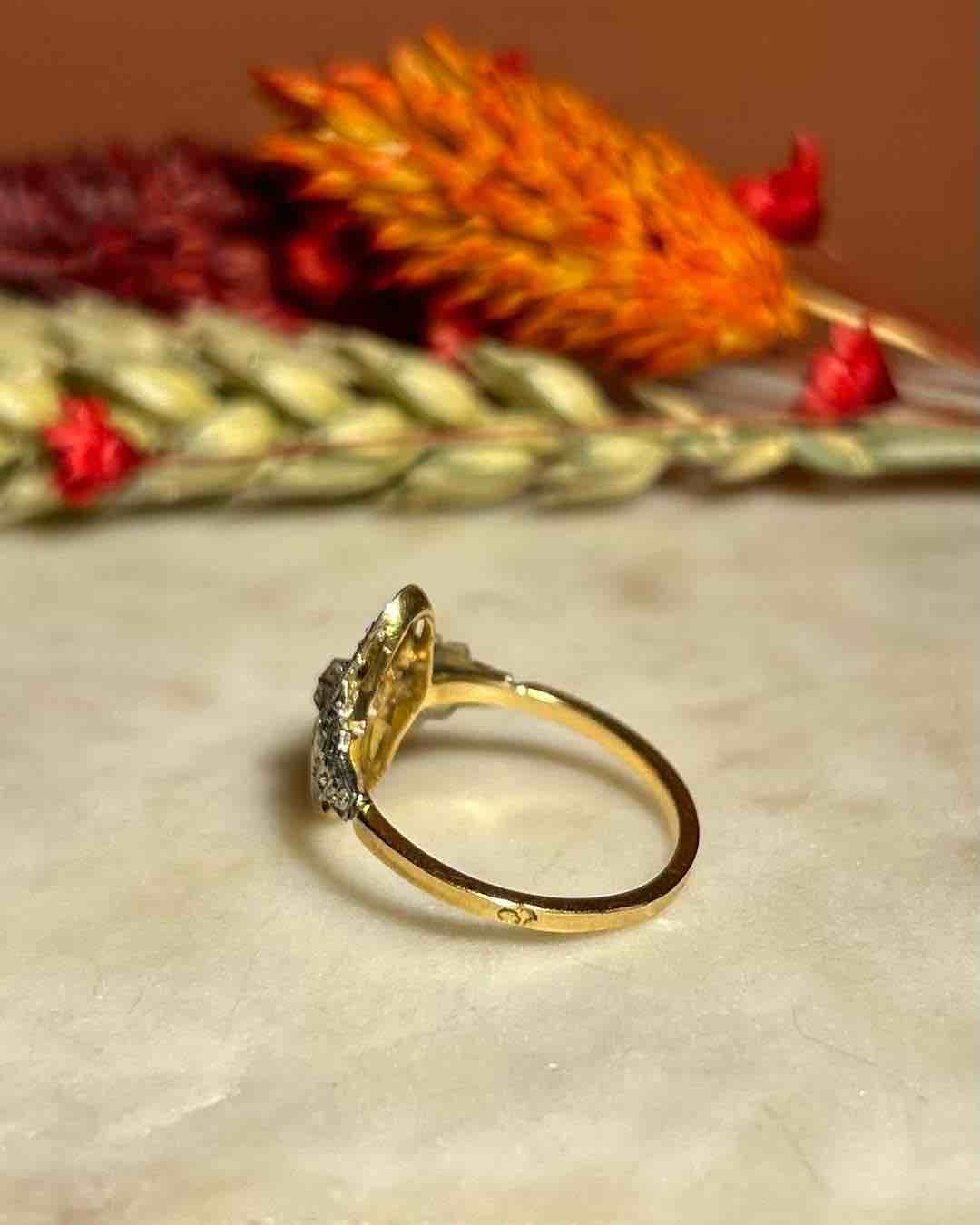 Anillo Art Déco vintage de diamantes "Hortense"