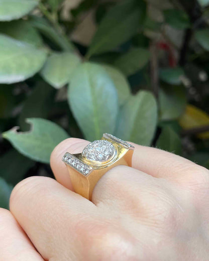 Bague Vintage Tank Diamants 0.80 carat &amp; or 13g &quot;Shaé&quot;