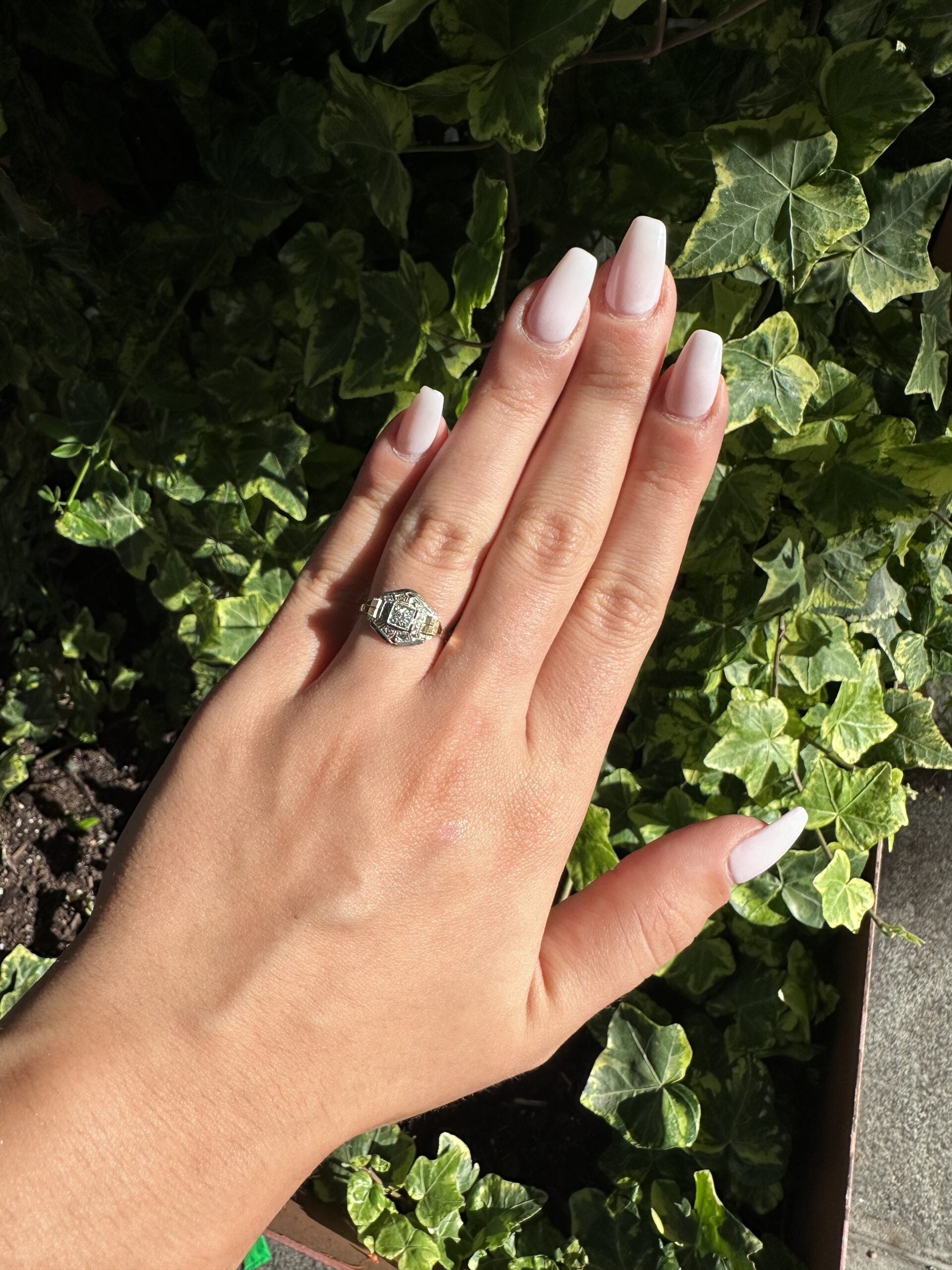 Anillo de diamantes Art Déco "Nora"