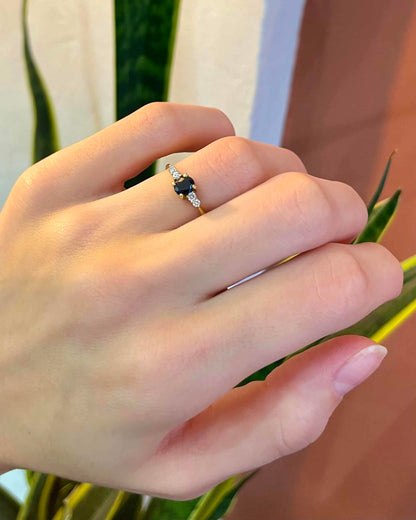 Bague Trilogie Saphir &amp; Diamants &quot;Thaïs&quot;