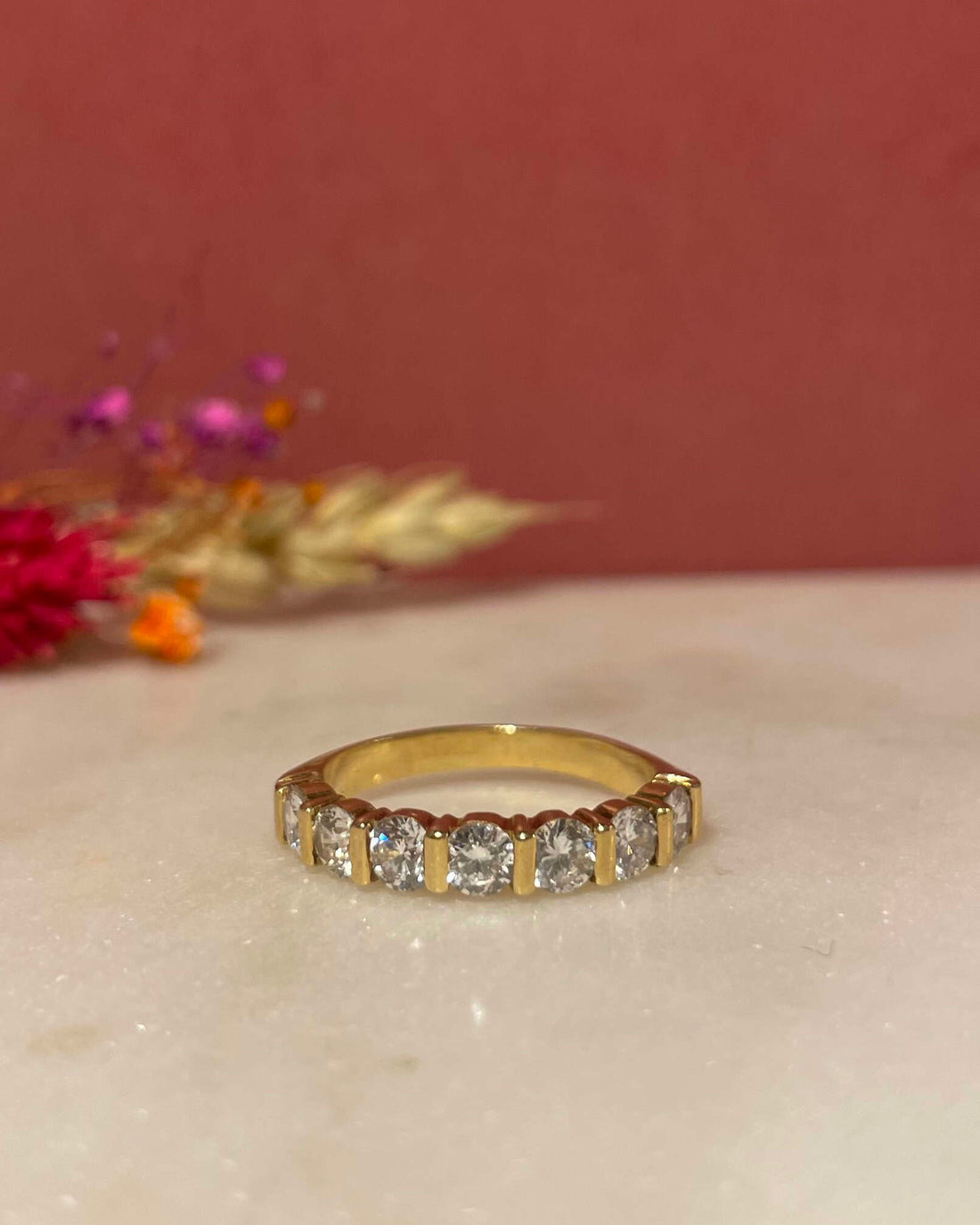 Demi-Alliance Vintage 7 Diamants 1.05 Carat &quot;Valentina&quot;