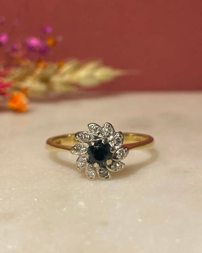 &quot;Tessa&quot; Sapphire &amp;amp; Diamond Daisy Ring