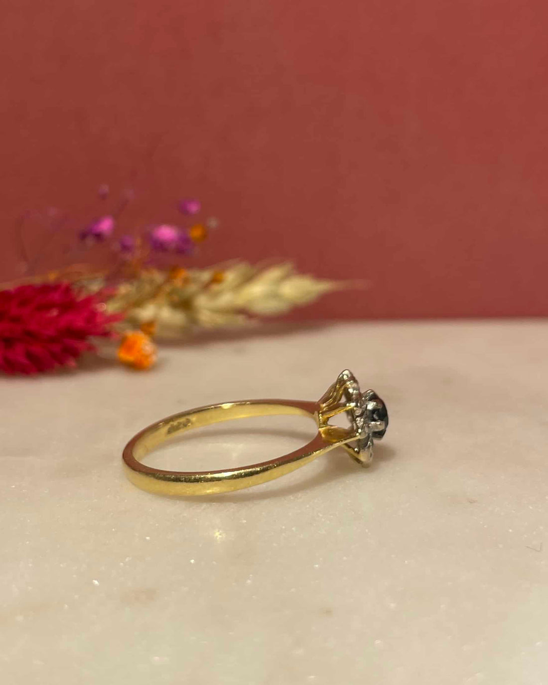 &quot;Tessa&quot; Sapphire &amp;amp; Diamond Daisy Ring