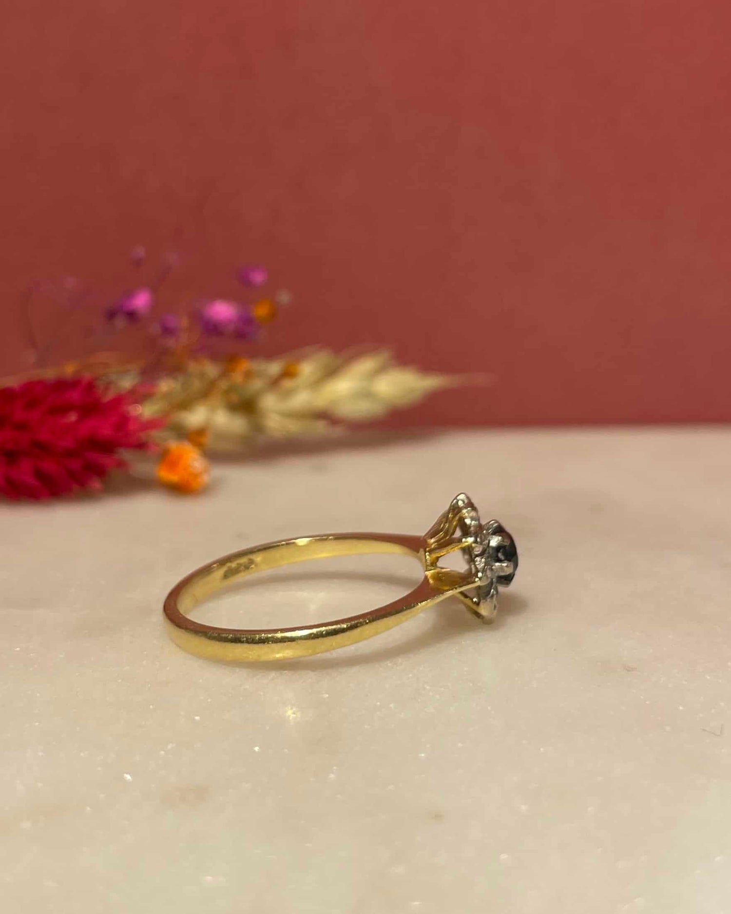 &quot;Tessa&quot; Sapphire &amp;amp; Diamond Daisy Ring