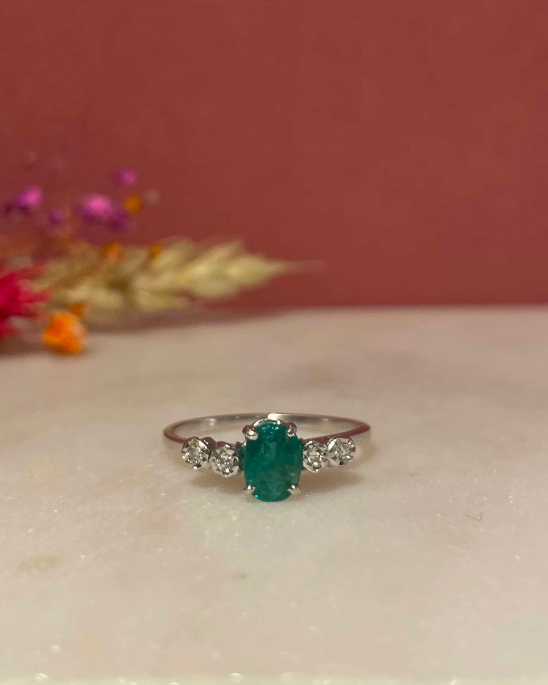 Bague Trilogie Emeraude &amp; Diamants &quot;Keyla&quot;