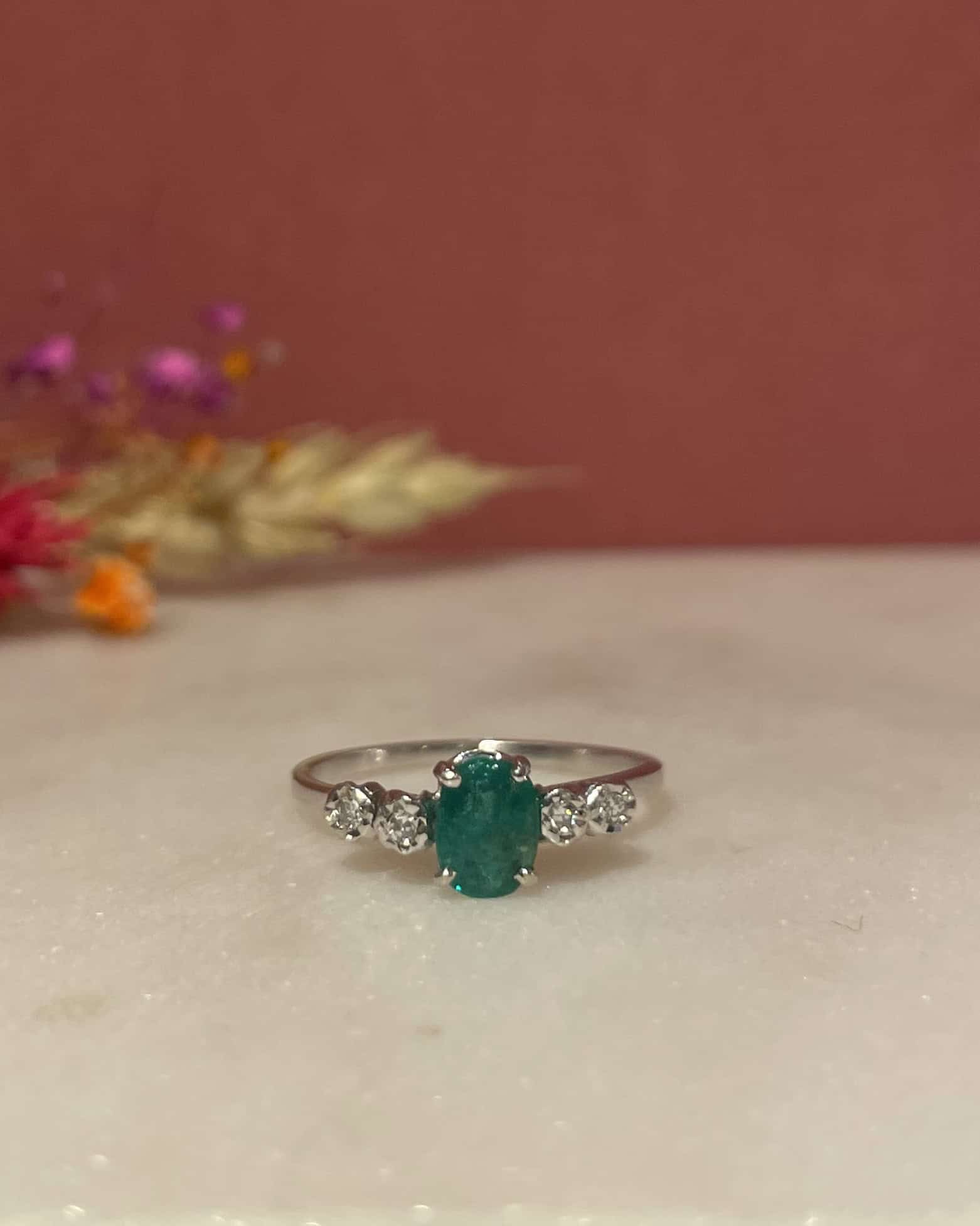 Bague Trilogie Emeraude &amp; Diamants "Keyla"