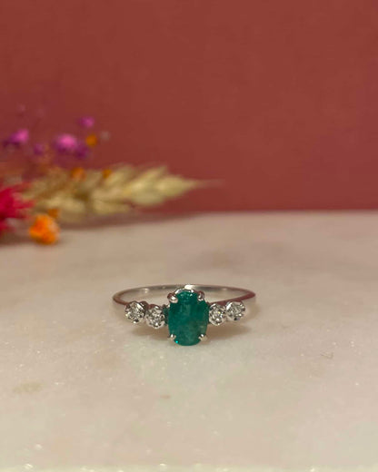 Bague Trilogie Emeraude &amp; Diamants &quot;Keyla&quot;