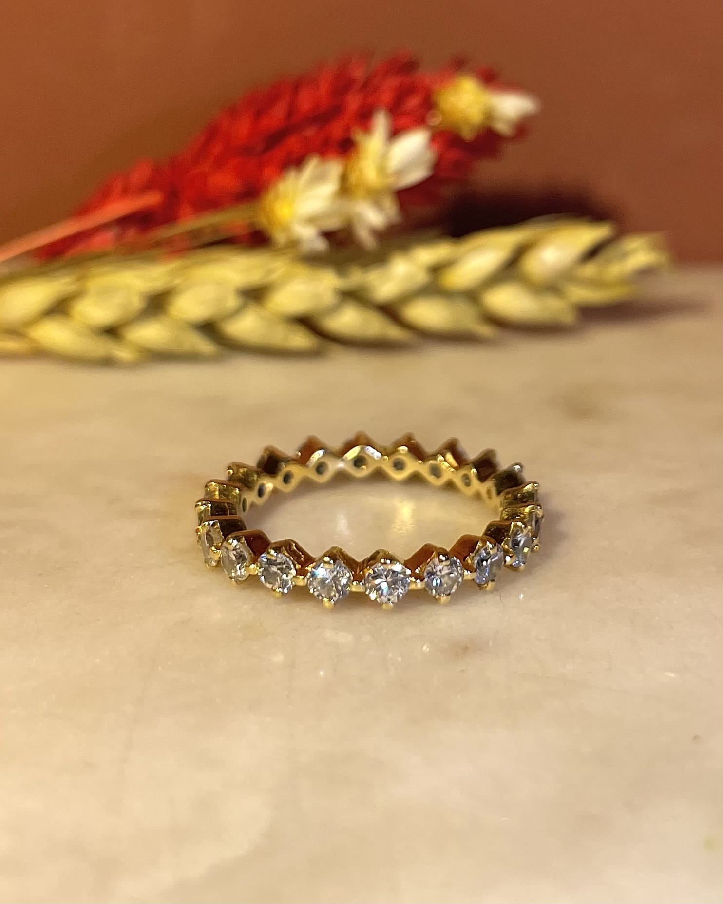 Alianza de boda americana con 20 diamantes de 1 quilate "Leighton"