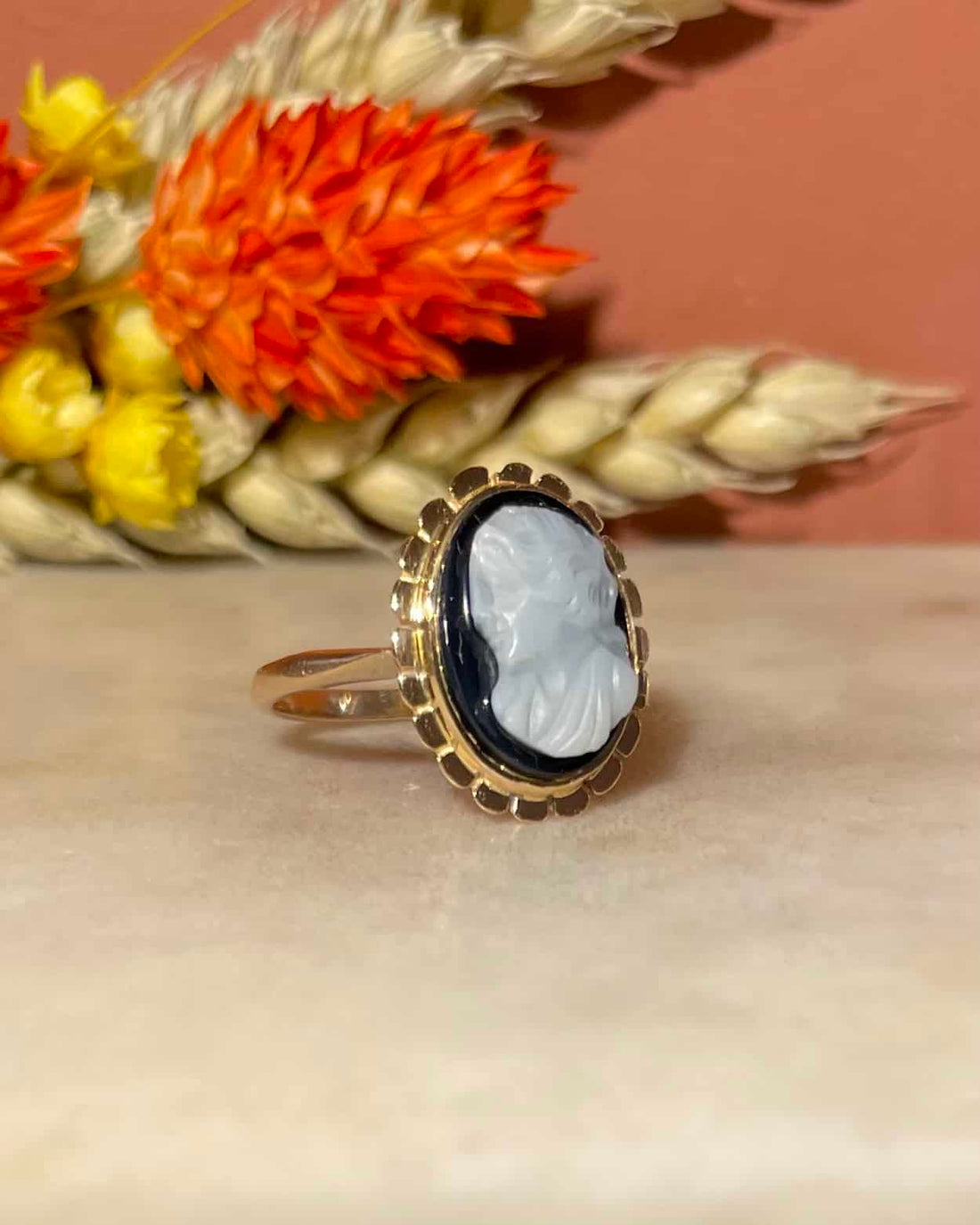 Bague vintage Camée Agate &quot;Eleanor&quot;