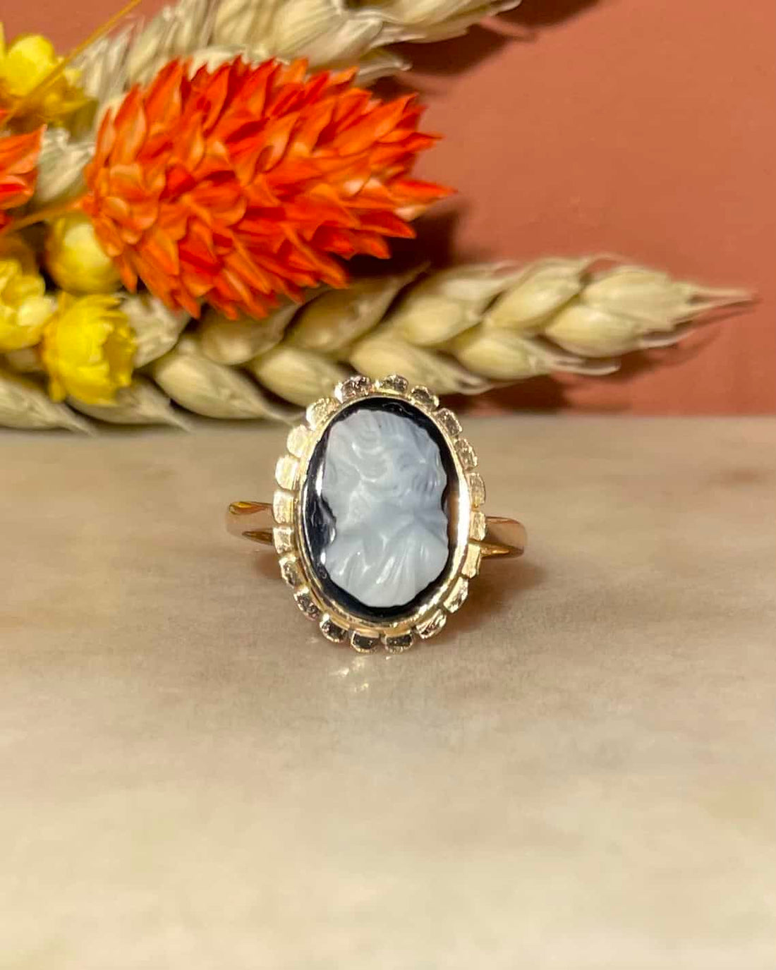 Bague vintage Camée Agate &quot;Eleanor&quot;