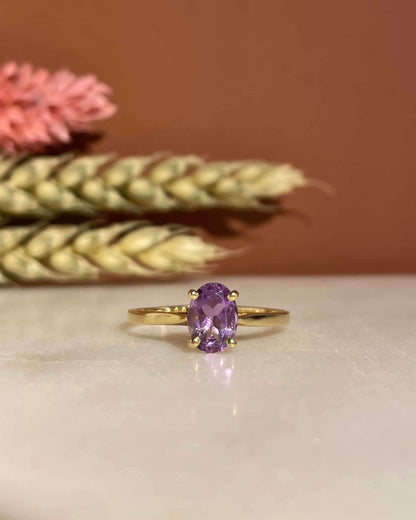 Bague Solitaire Améthyste 0.75 carat &quot;Mahery&quot;