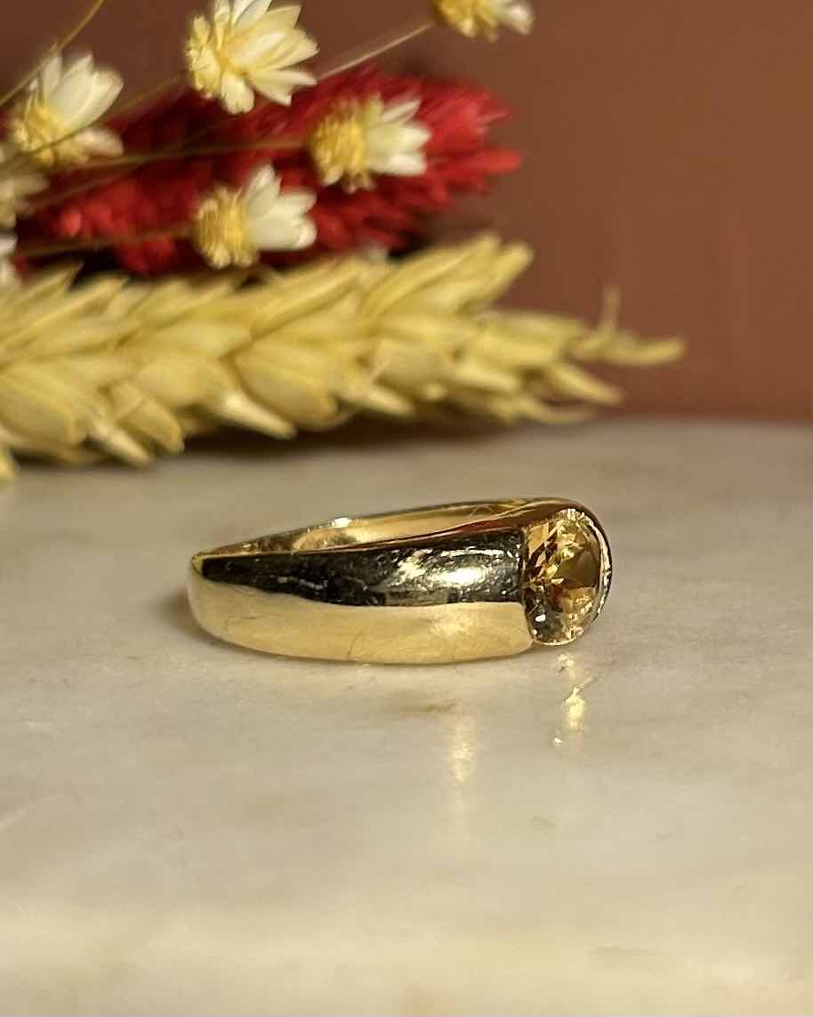 Bague Jonc Citrine "Claret"