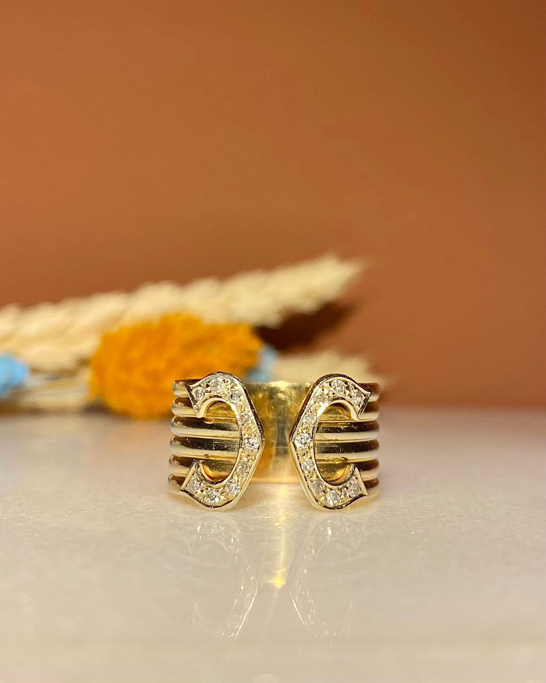 Bague Jonc trois or 18 Diamants &quot;Céleste&quot;