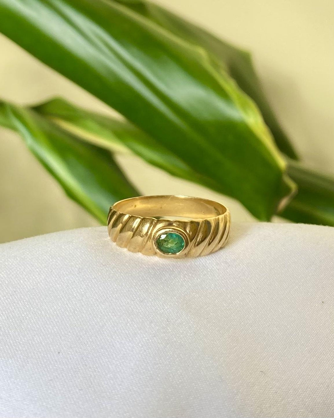 Bague Vintage Jonc émeraude &quot;Milana&quot;