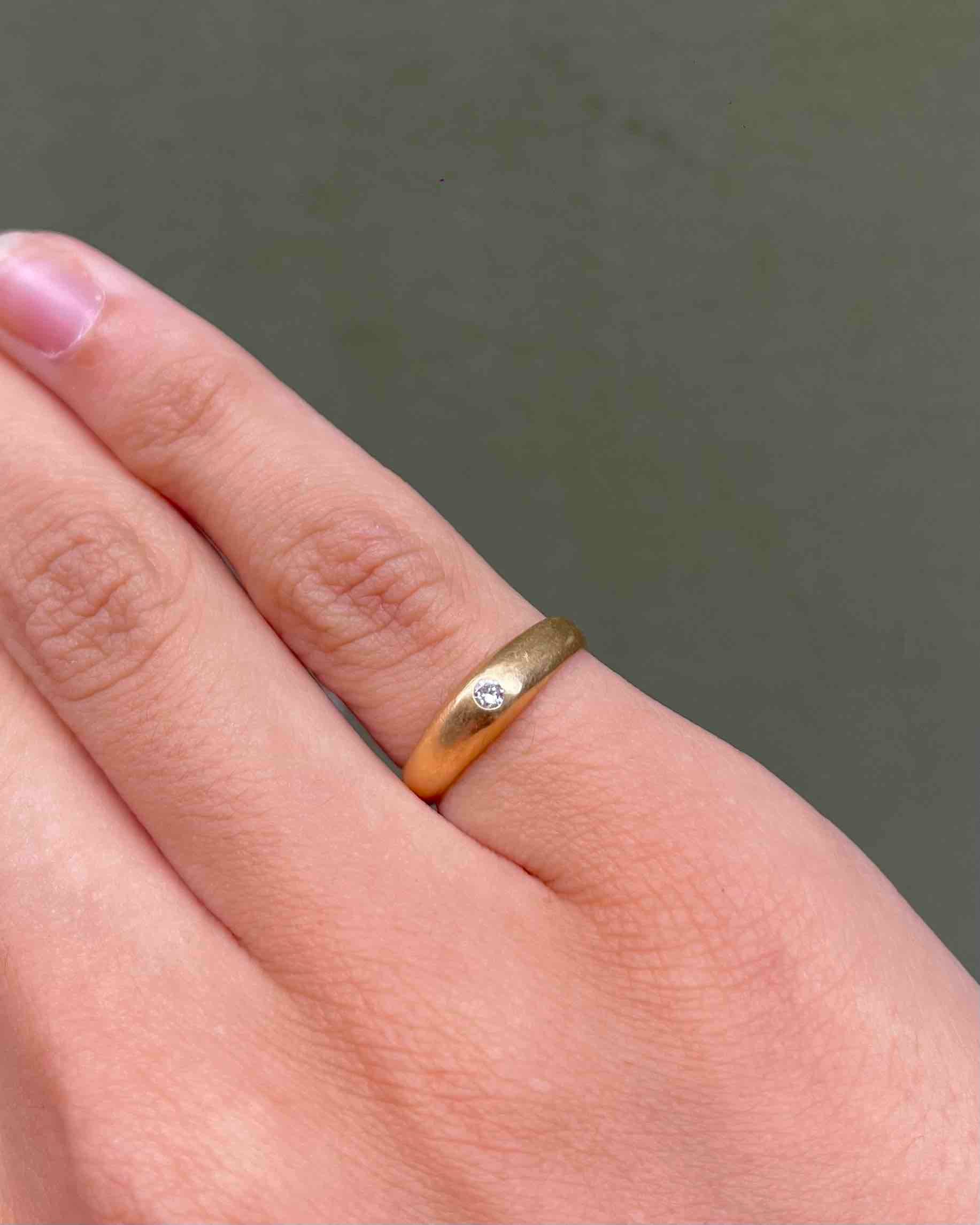 Bague jonc or &amp; Diamant "Milana"