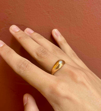 Bague jonc or &amp; Diamant &quot;Diana&quot;