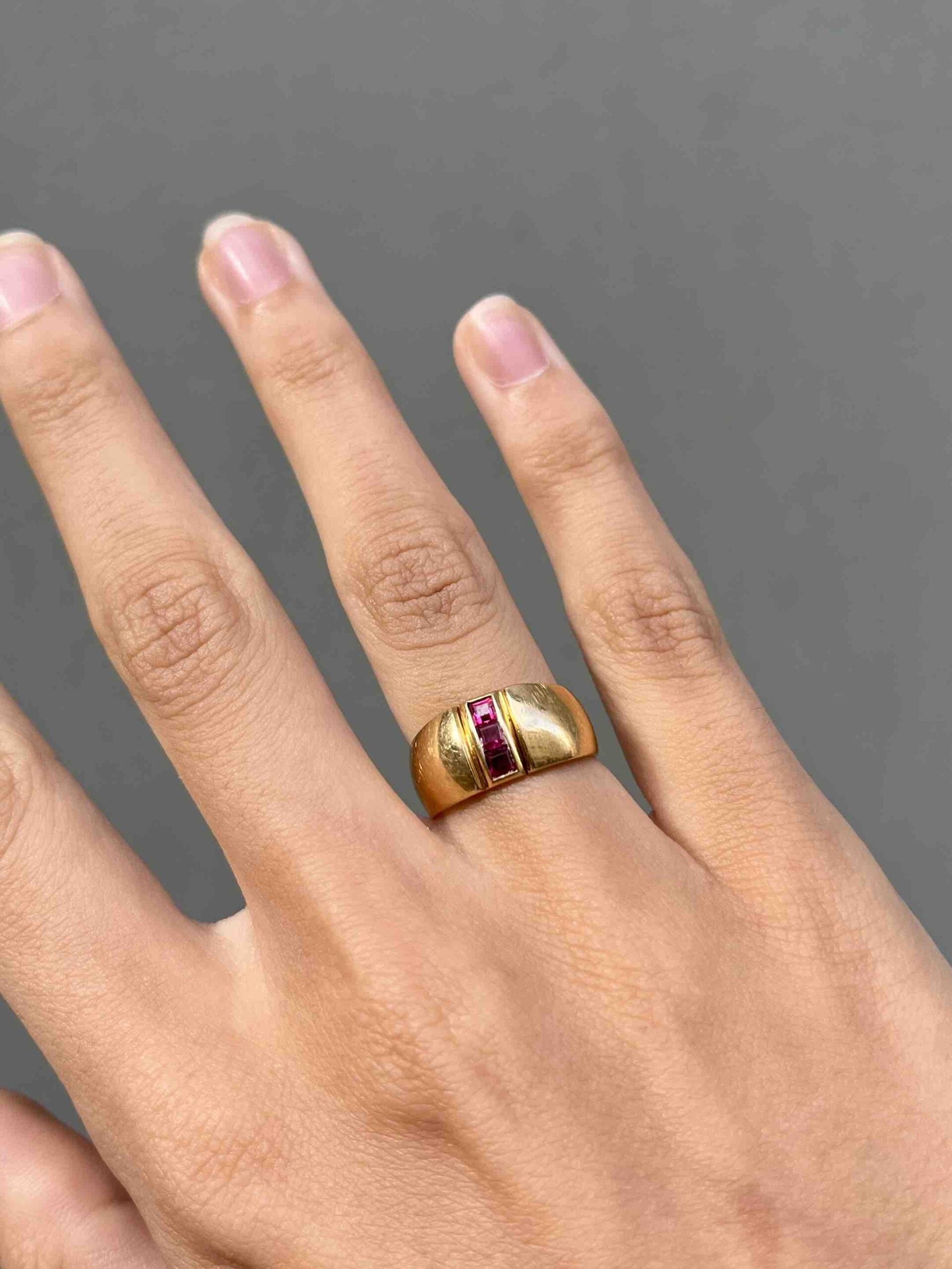 Bague Jonc Or &amp; Rubis "Murielle"