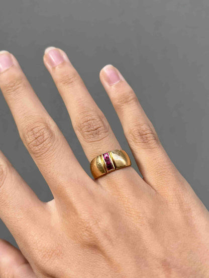 Bague Jonc Or &amp; Rubis &quot;Murielle&quot;