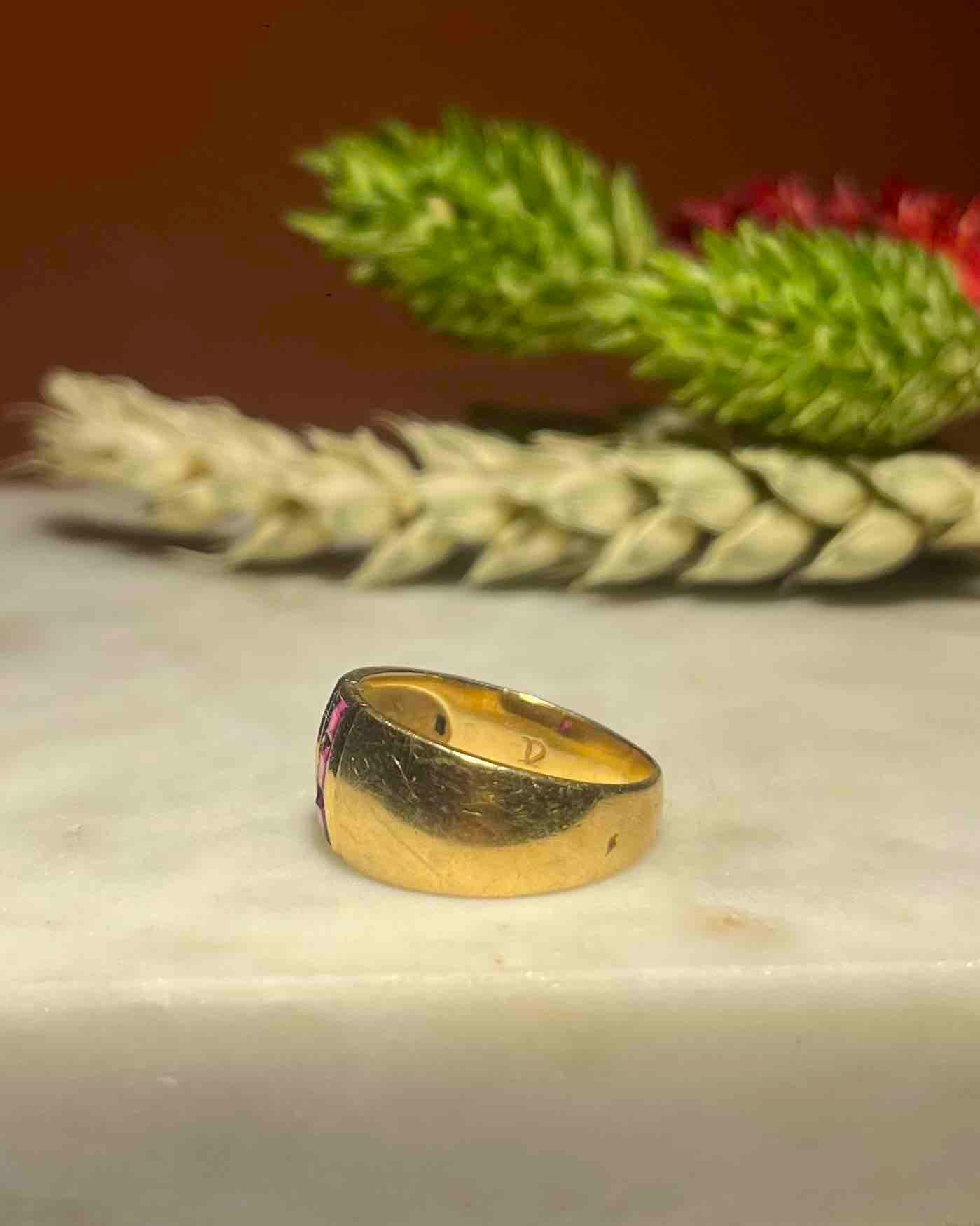 Bague Jonc Or &amp; Rubis "Murielle"