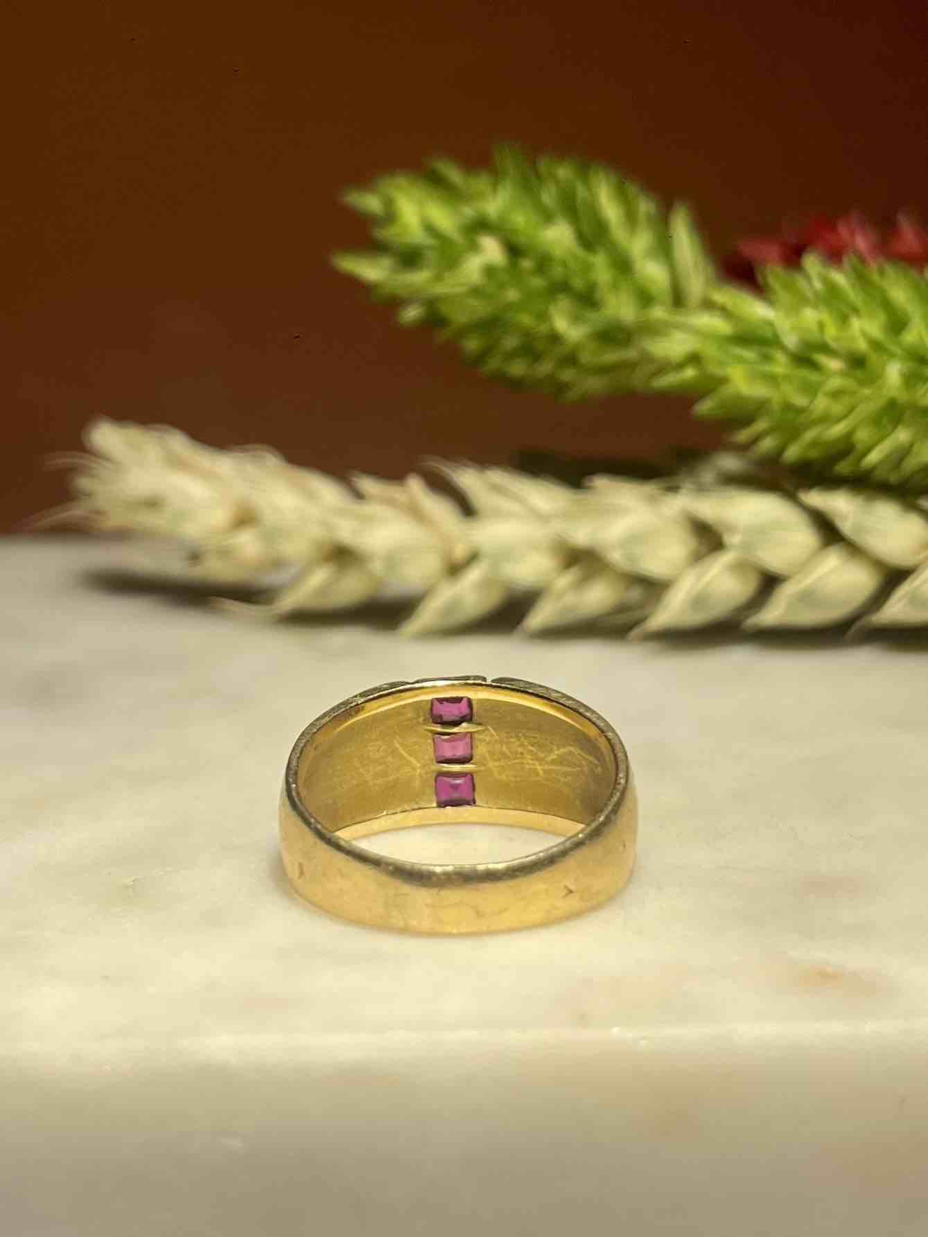 Bague Jonc Or &amp; Rubis "Murielle"