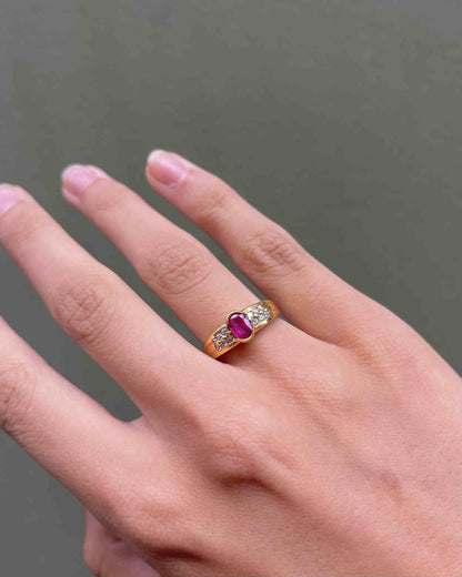 Bague Jonc Diamants &amp; Rubis &quot;Joanne&quot;