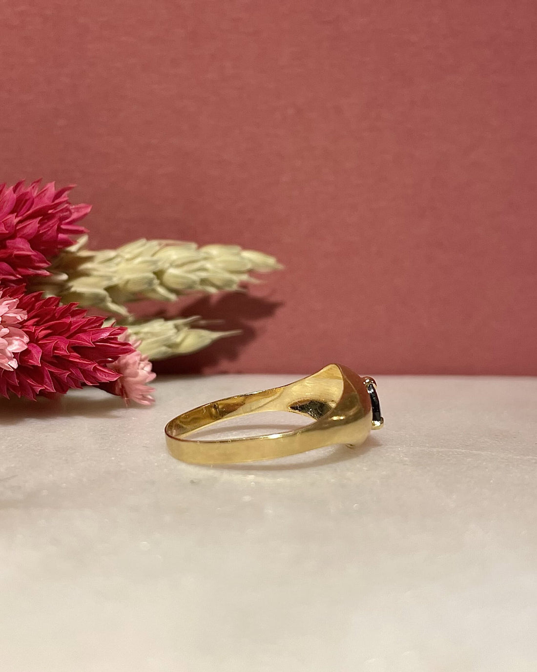 Bague Vintage Jonc Saphir Goutte &quot;Mallomé&quot;
