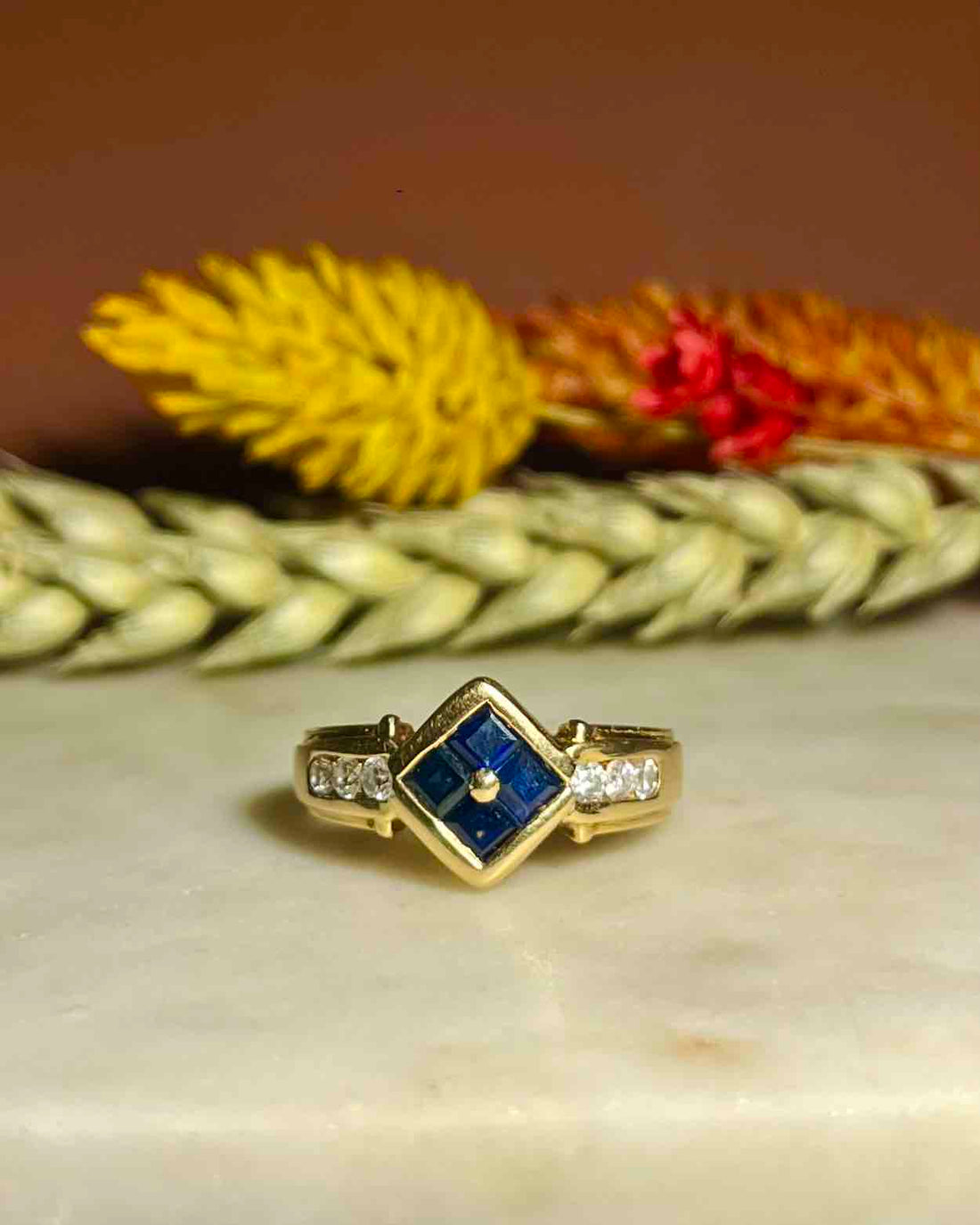 Bague jonc saphir &amp; diamants &quot;Paula&quot;