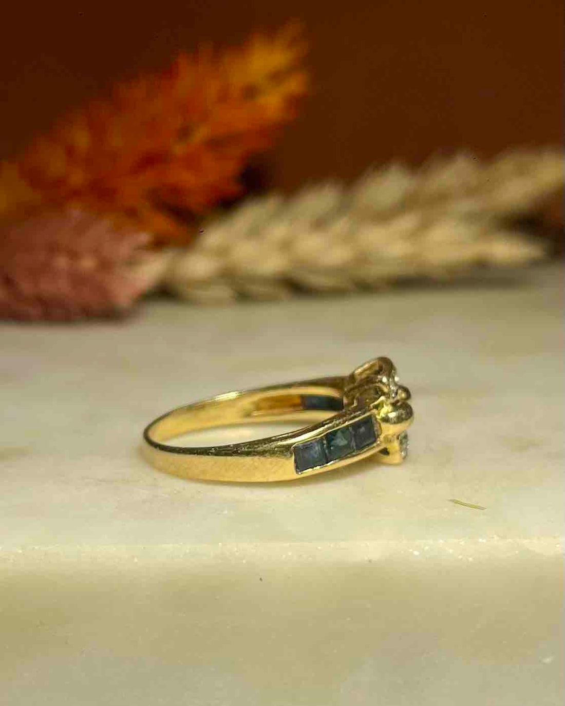 Anillo brazalete de zafiro y diamantes &quot;Noémie&quot;