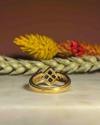Bague jonc saphir &amp; diamants &quot;Paula&quot;