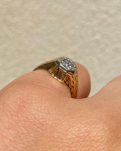 Bague Chevalière Diamant 0.15 carat &quot;Carmen&quot;