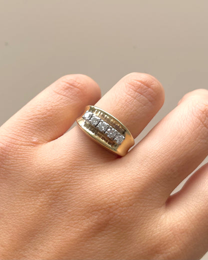 &quot;Mandy&quot; Gold &amp;amp; Diamond Bangle Ring