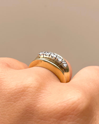 &quot;Mandy&quot; Gold &amp;amp; Diamond Bangle Ring