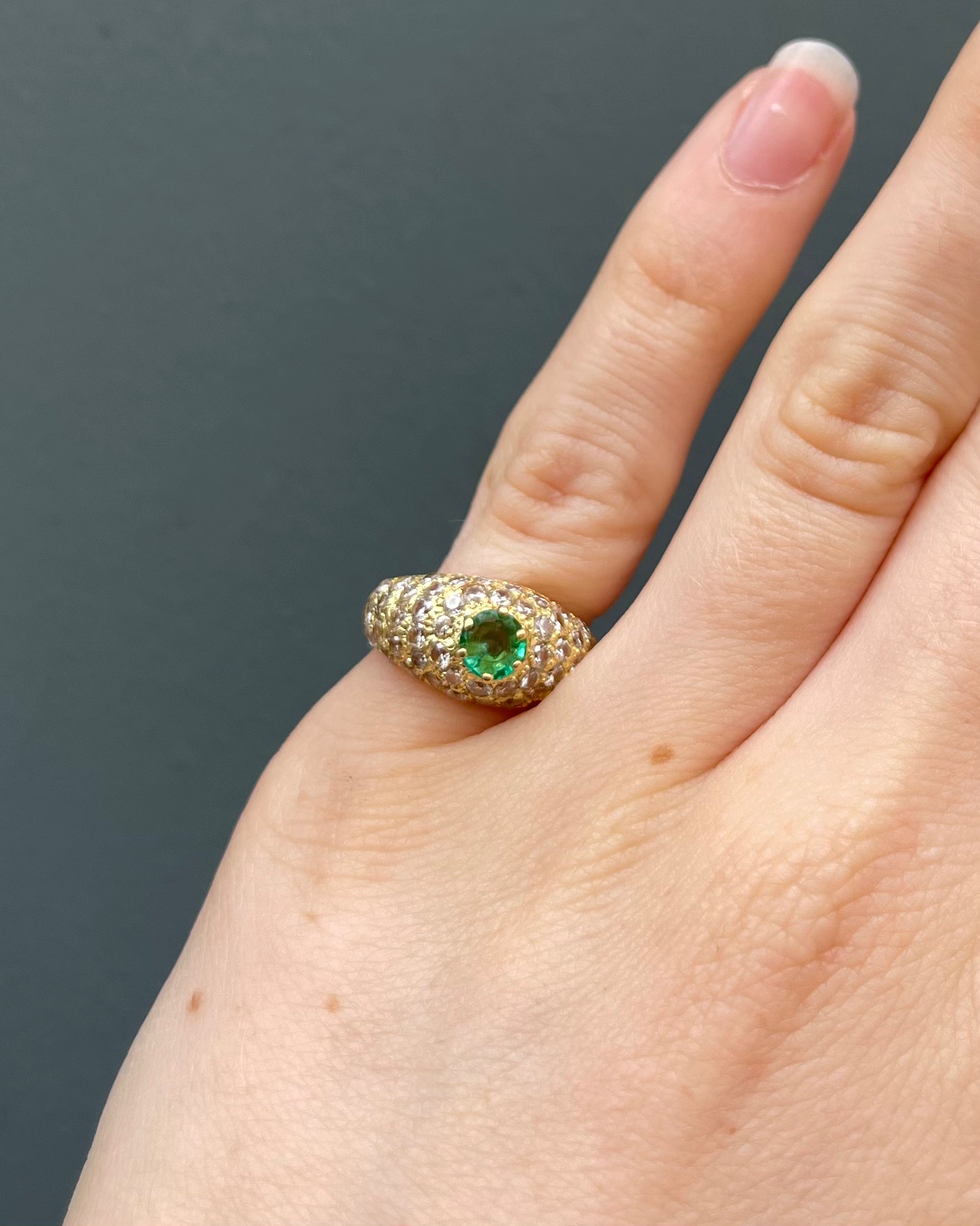 Bague Jonc Emeraude &amp; Diamants 1.56 carat "Judith"