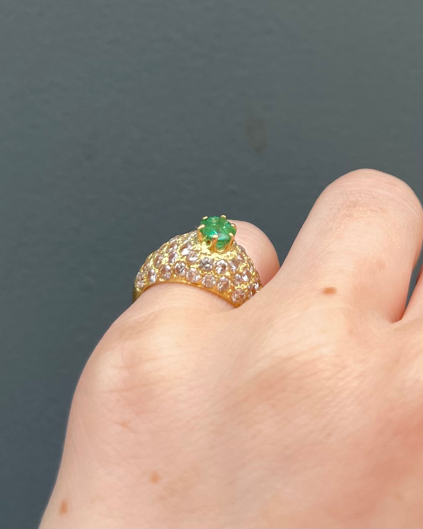 Bague Jonc Emeraude &amp; Diamants 1.56 carat "Judith"