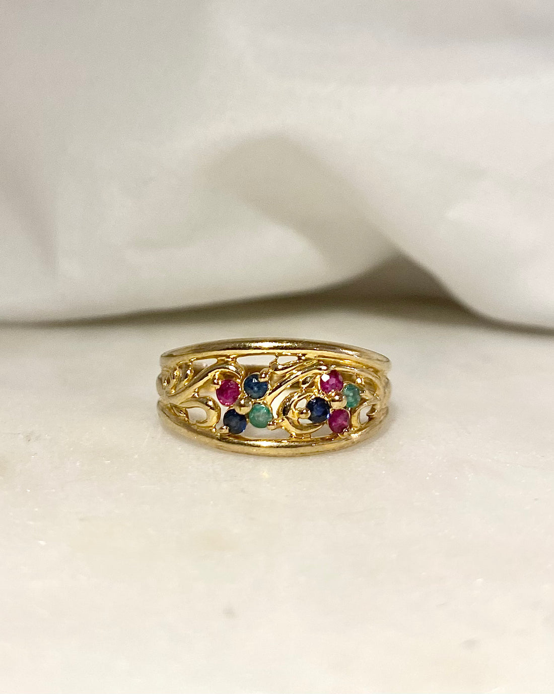Bague Jonc Saphirs, Rubis & Émeraudes "Denova"
