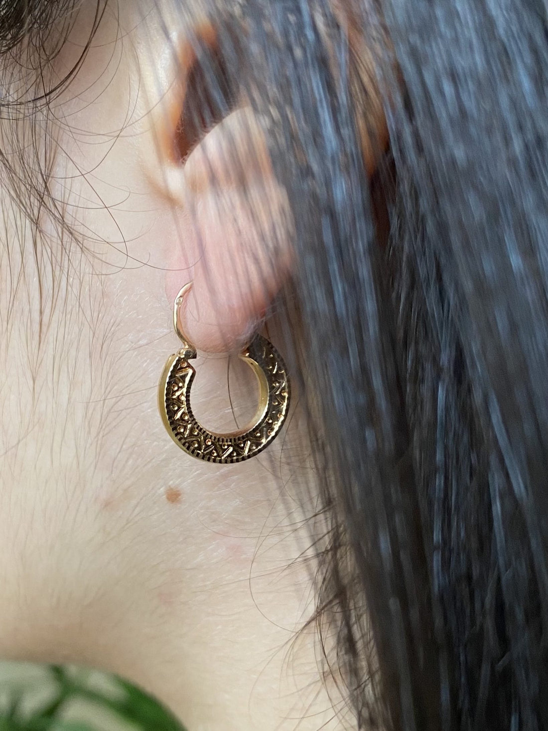 Pendientes de aro vintage de oro "Joyah"