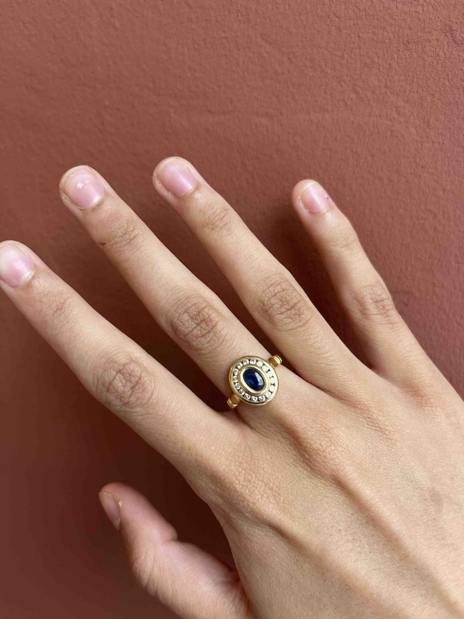Bague Style Art-Déco Saphirs et Diamants "Lilou"