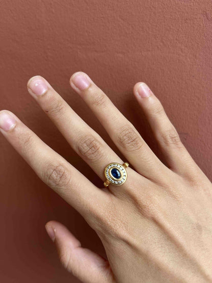 Bague Style Art-Déco Saphirs et Diamants &quot;Lilou&quot;